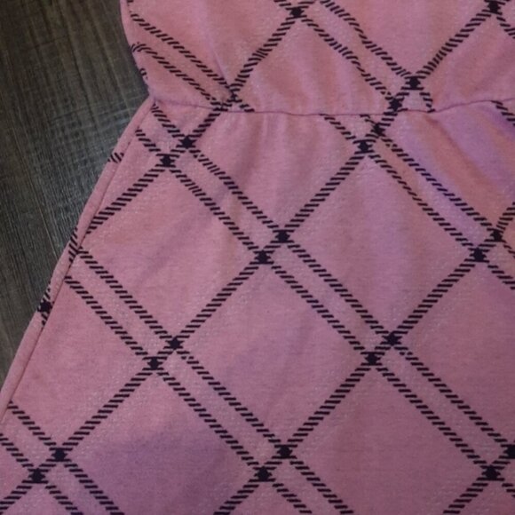 3/$20 Paper Doll Plaid Sweater Dress Fit & Flare Sleeveless Fall Preppy Vneck - Picture 3 of 10